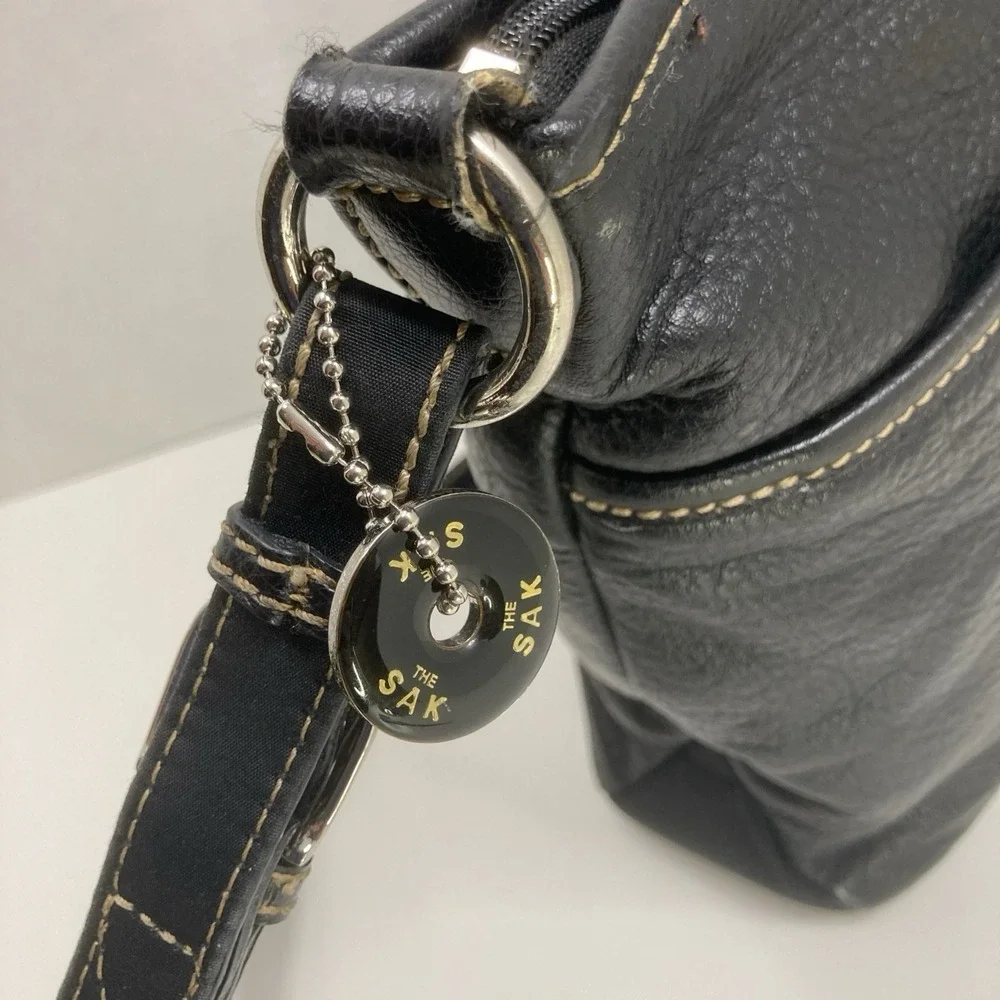 The‎ Sak Black Shoulder Strap Pebbled Leather Soft Purse Bag